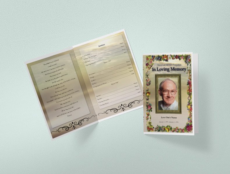 Aesthetic funeral template Free Funeral Program Template