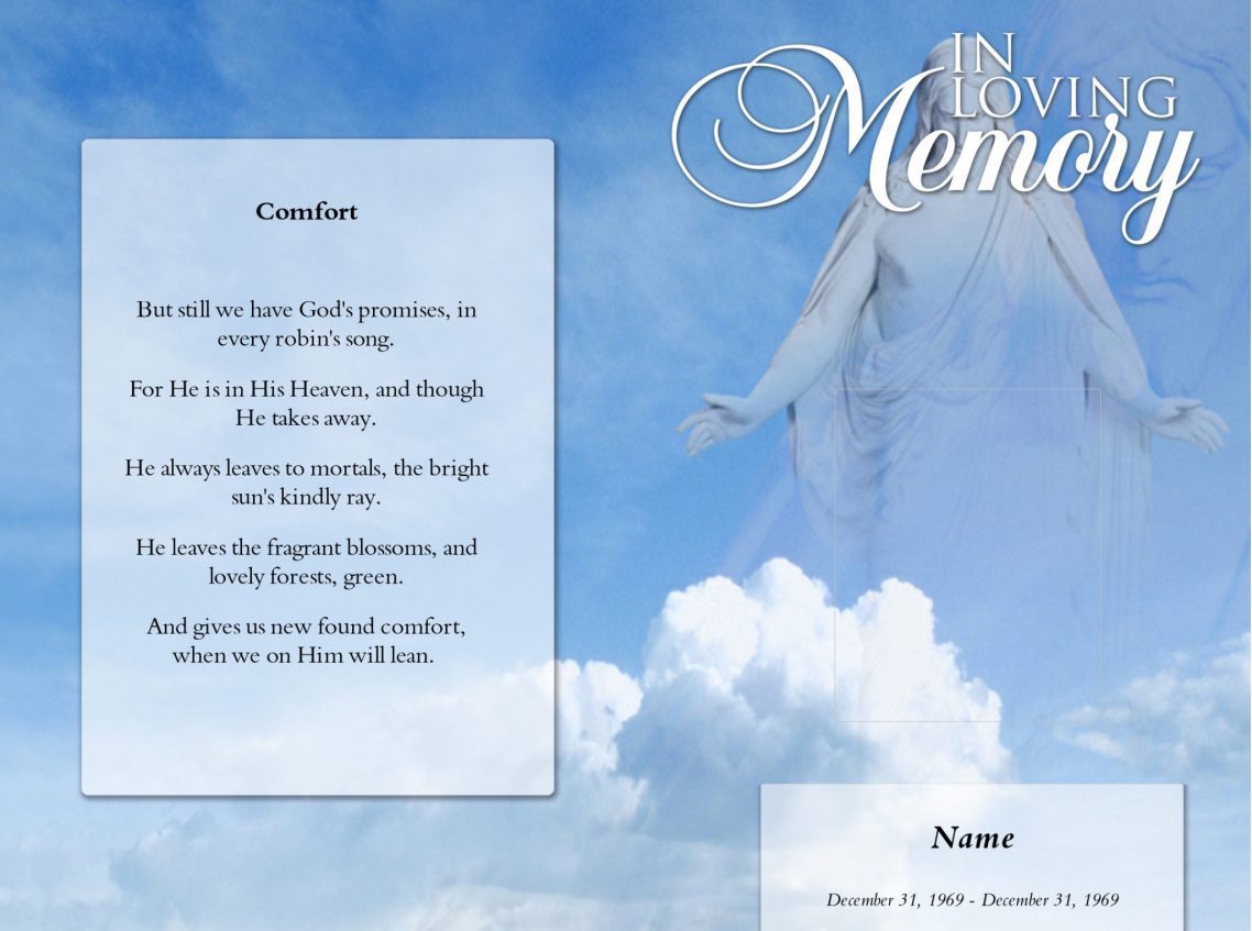 Comfort Funeral Program Word Template | QuickFuneral LLC
