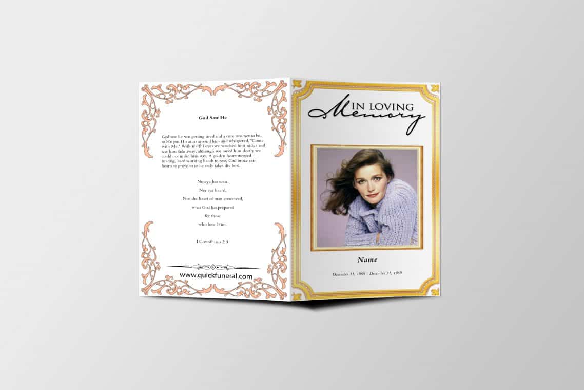 Golden Border Funeral Program | Funeral Program Templates