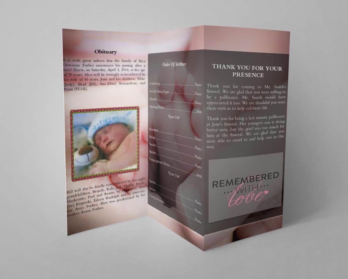 Infant trifold funeral program template infant trifold funeral template