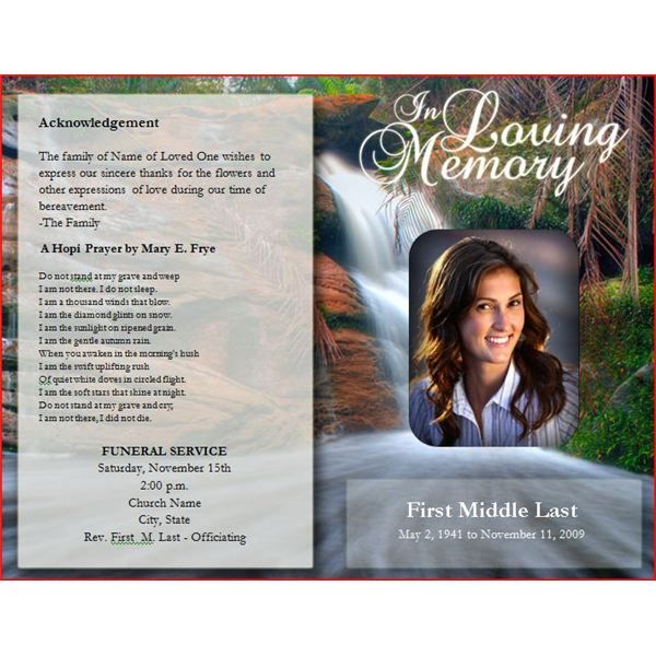 free obituary program template download