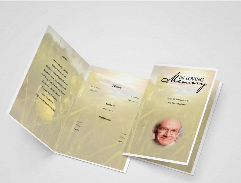Brown View Funeral Program Template