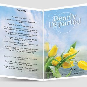 Footprints Funeral Program Template