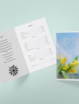 Footprint Funeral Program Template