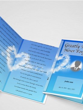 Sky Blue Funeral Program Template
