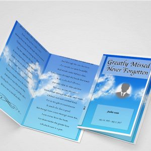 Sky Blue Funeral Program Template
