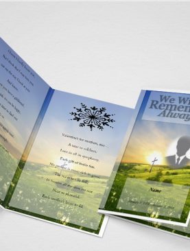 Pink Lack Funeral Program Template