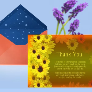 Floral Thank You Card Template