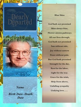 Funeral Bookmarks
