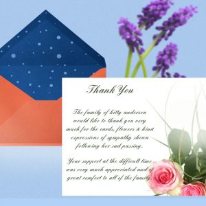 Pink Rose Thank You Card Template