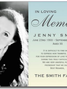 Blank Funeral Prayer Card Template