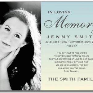 Blank Funeral Prayer Card Template