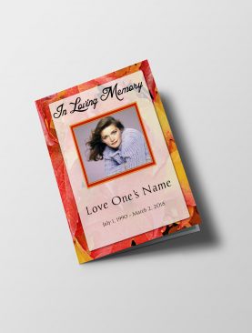 Colored Autumn Funeral Program Template