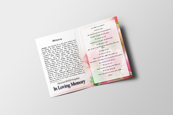Pink Diamond Funeral Program