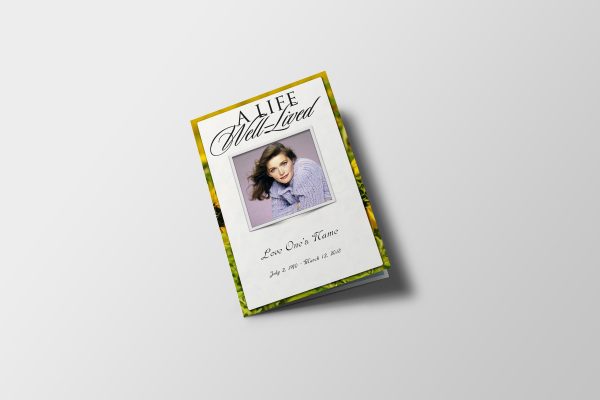 Sunflower Funeral Program Template