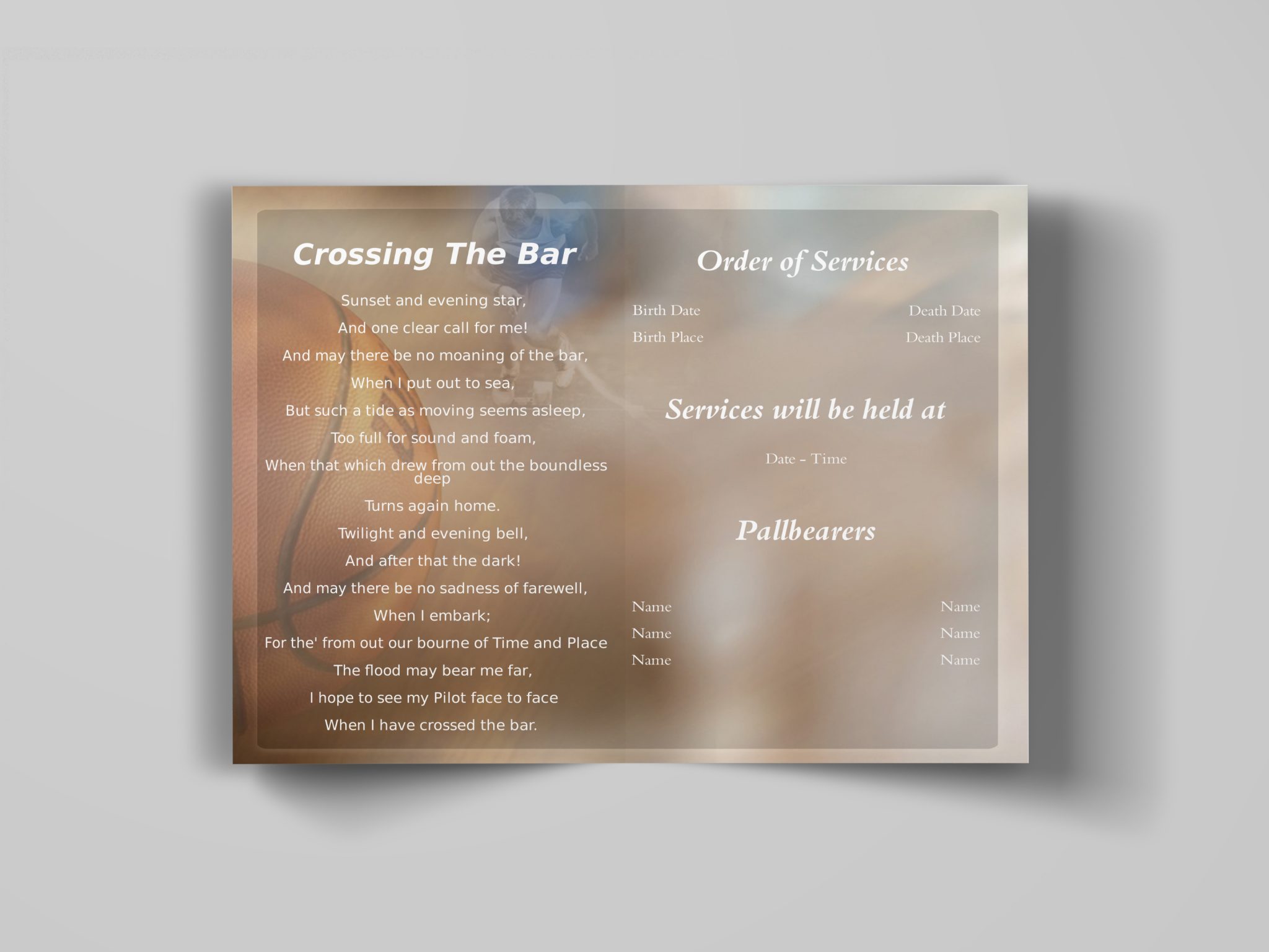 sports theme funeral program template inside simple sports theme funeral program template inside simple