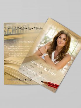 Teacher Themed Funeral Program Template
