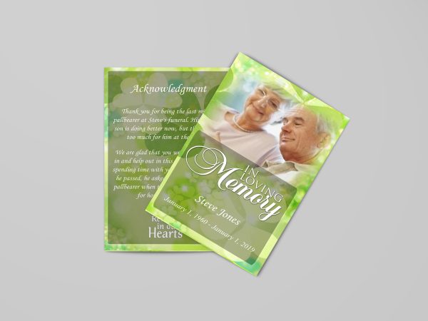 Celtic irish green funeral program template stylish