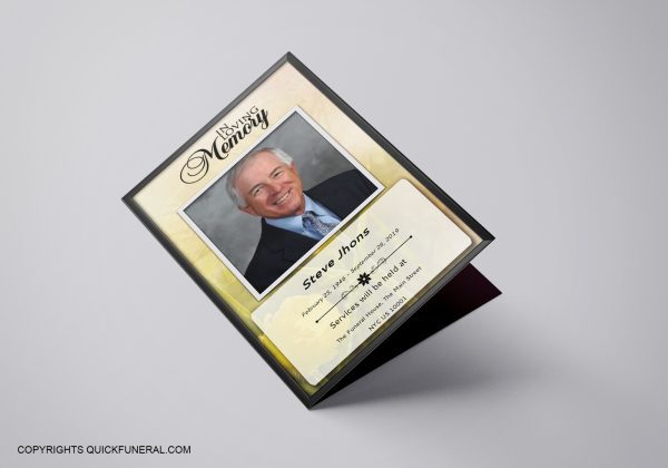 Memorial Funeral Program Template Booklet Front