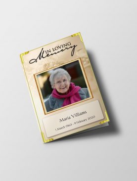 Golden Pearls Funeral Program Template