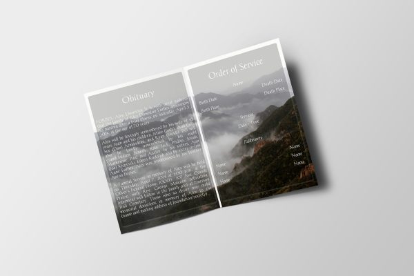 White Natural Funeral Program Template Inside