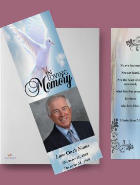 Dove Funeral Bookmark Template