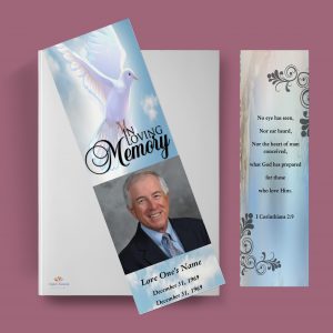 Dove Funeral Bookmark Template