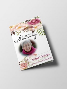 Floral Garden Funeral Program Template