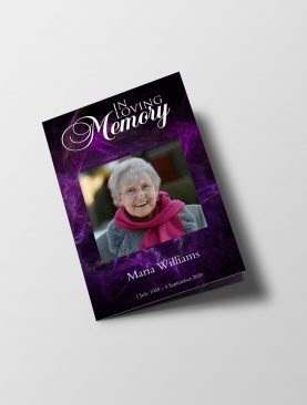 Purple Funeral Program Template