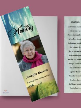 Sky Funeral Bookmark Template