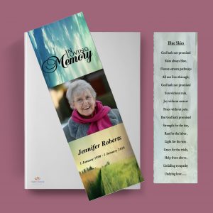 Sky Funeral Bookmark Template