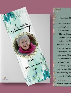 Floral Funeral Bookmark Template