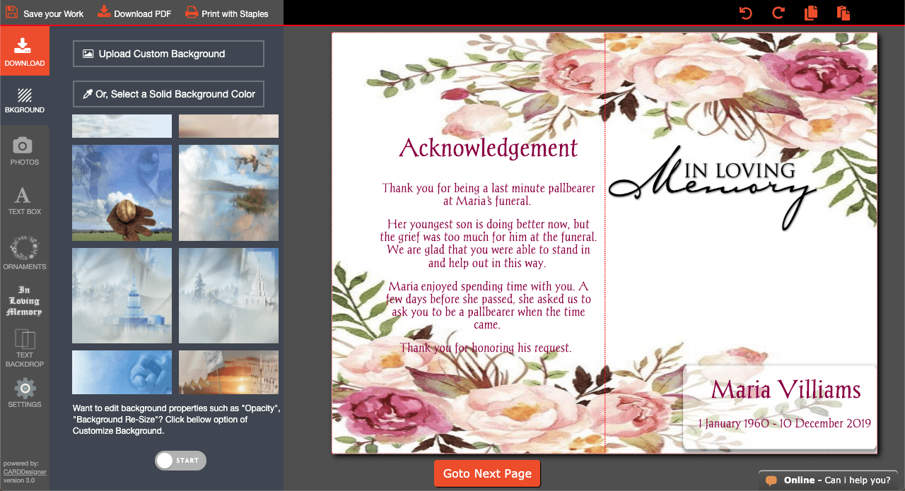 new funeral program software