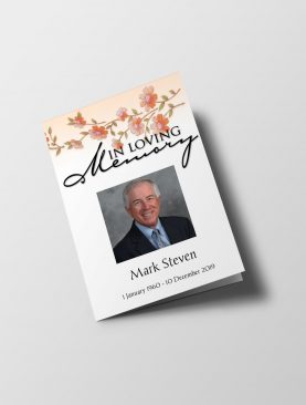 Classic Floral Funeral Program Template