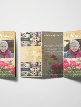 Floral Tri Fold Funeral Program Template