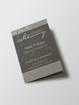 Vintage No Photo Funeral Program Template