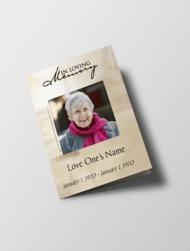 Golden Lake Half Letter Size Funeral Program