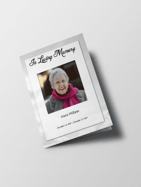 Less Color Clouds Tabloid Funeral Program Template