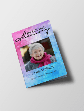 Watercolor Funeral Program Template