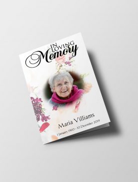 Floral Less Color Funeral Program Template