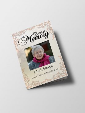Elegant Frame Funeral Program Template