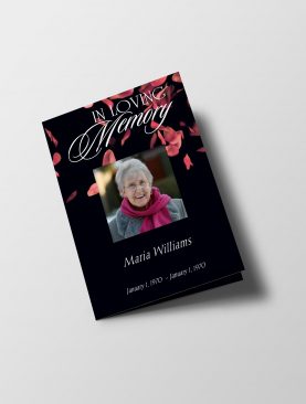 Premium Petals Half Page Funeral Program Template