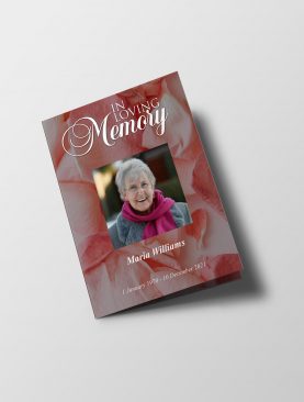 Pink Rose Petals Half Page Funeral Program Template