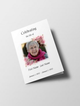 Simply Floral Half Letter Size Funeral Program