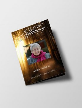 Forest Sunset Funeral Program Template
