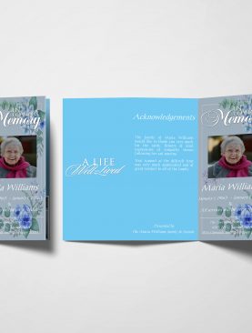 Floral Watercolor Trifold Funeral Program