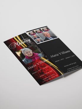 Red Vintage Gatefold Funeral Program
