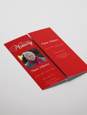 Red Rose Gatefold Funeral Program