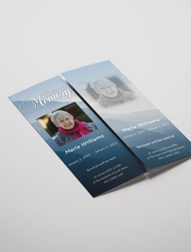 Simply Blue Gatefold Funeral Program