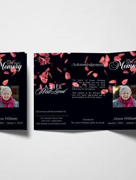 Royal Roses Trifold Funeral Program